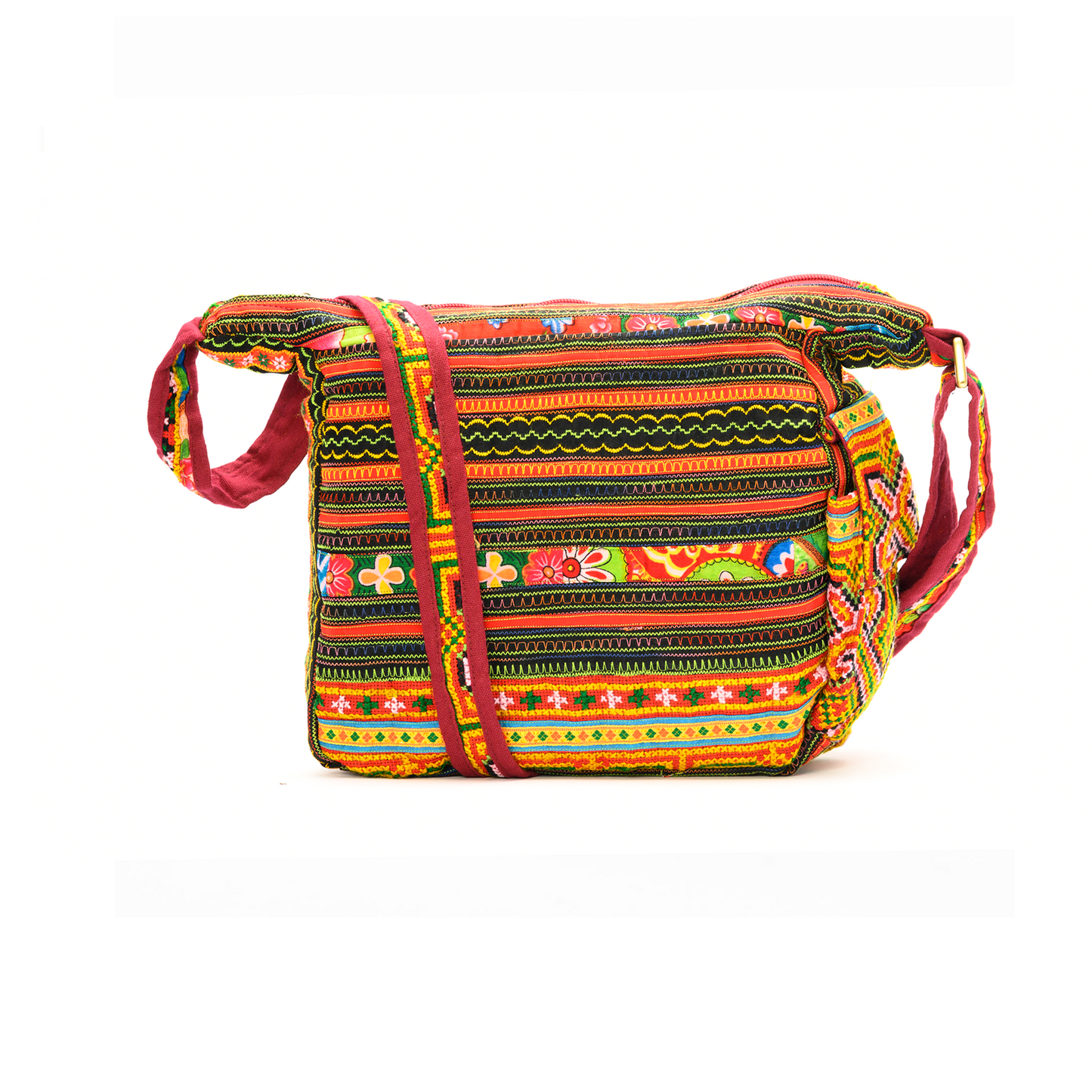 Multicolor Geometric H’mong – Artisan Hemp Crossbody Bag