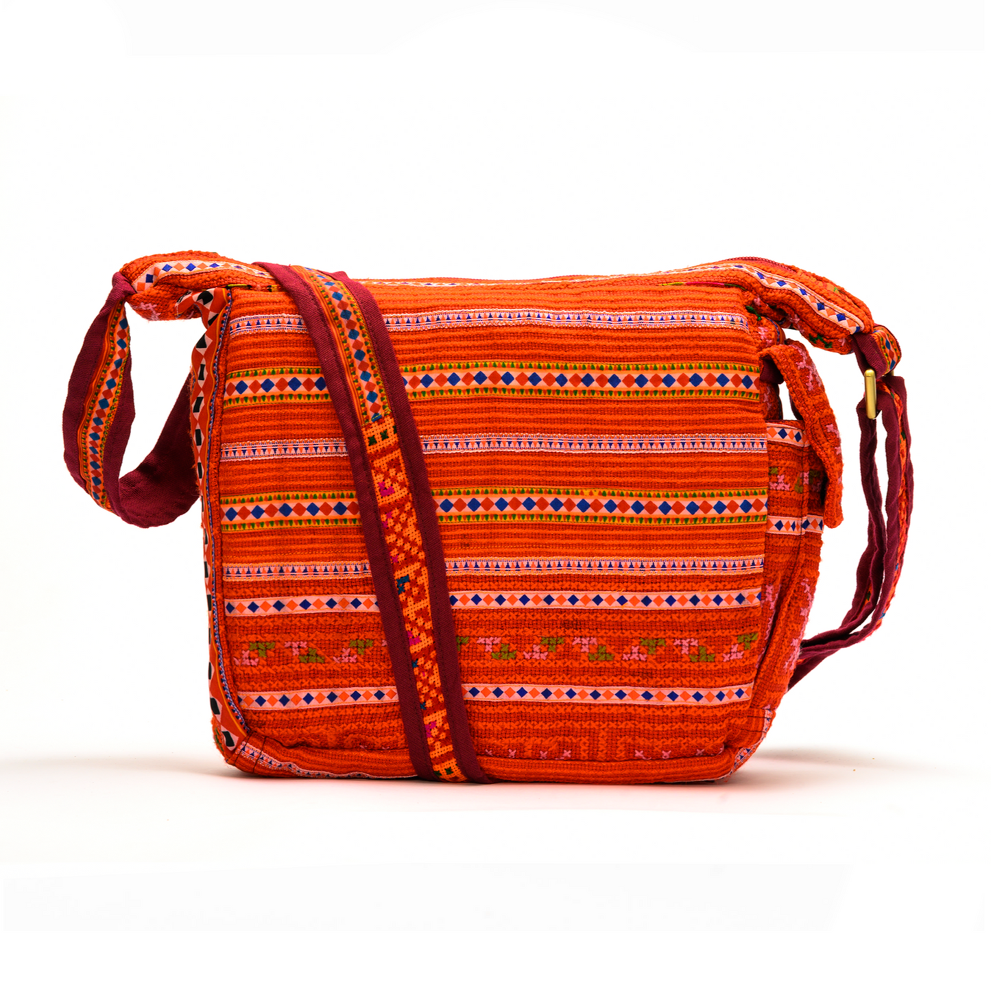 Red Pattern H’mong – Vintage Hemp Crossbody Bag
