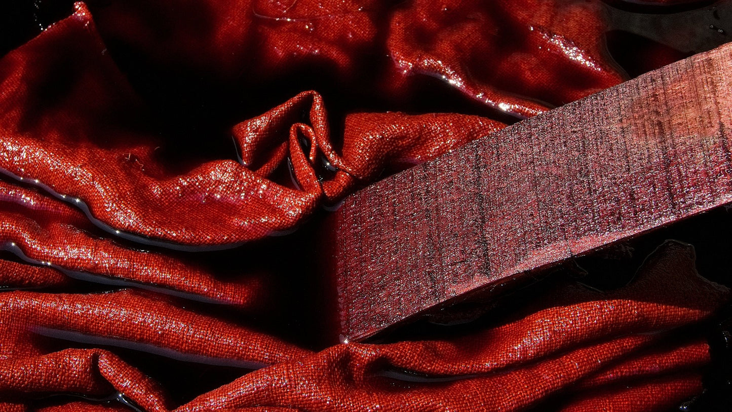 Raw hemp, natural color in RED
