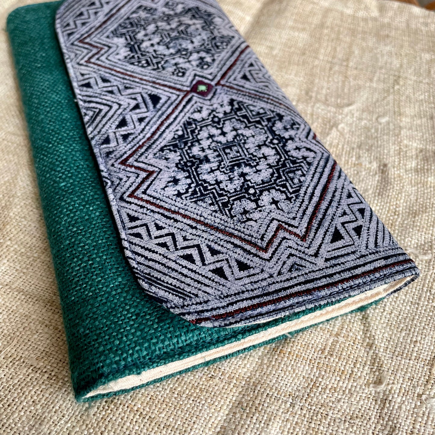 Diamond H’mong Motif – Skobeloff Hemp Long Purse
