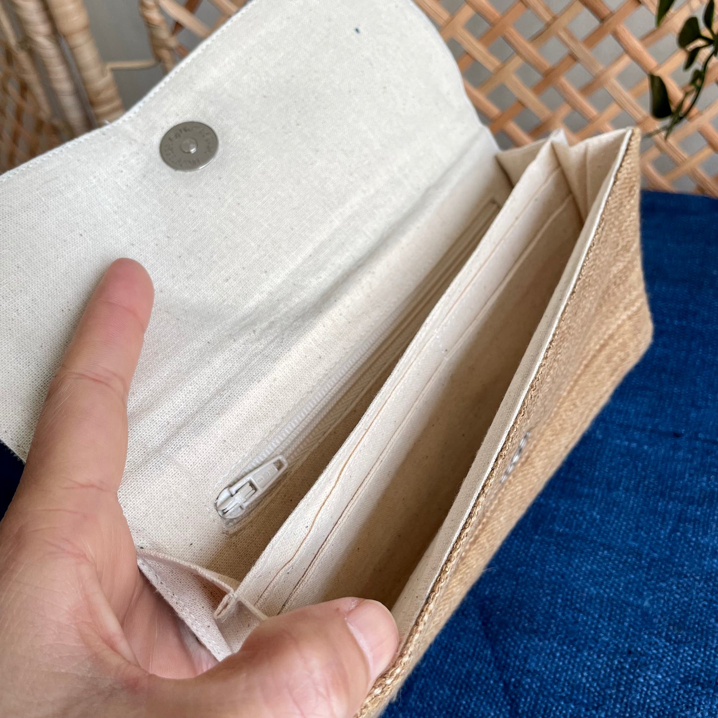Indigo Labyrinth H’mong – Artisan Hemp Long Purse