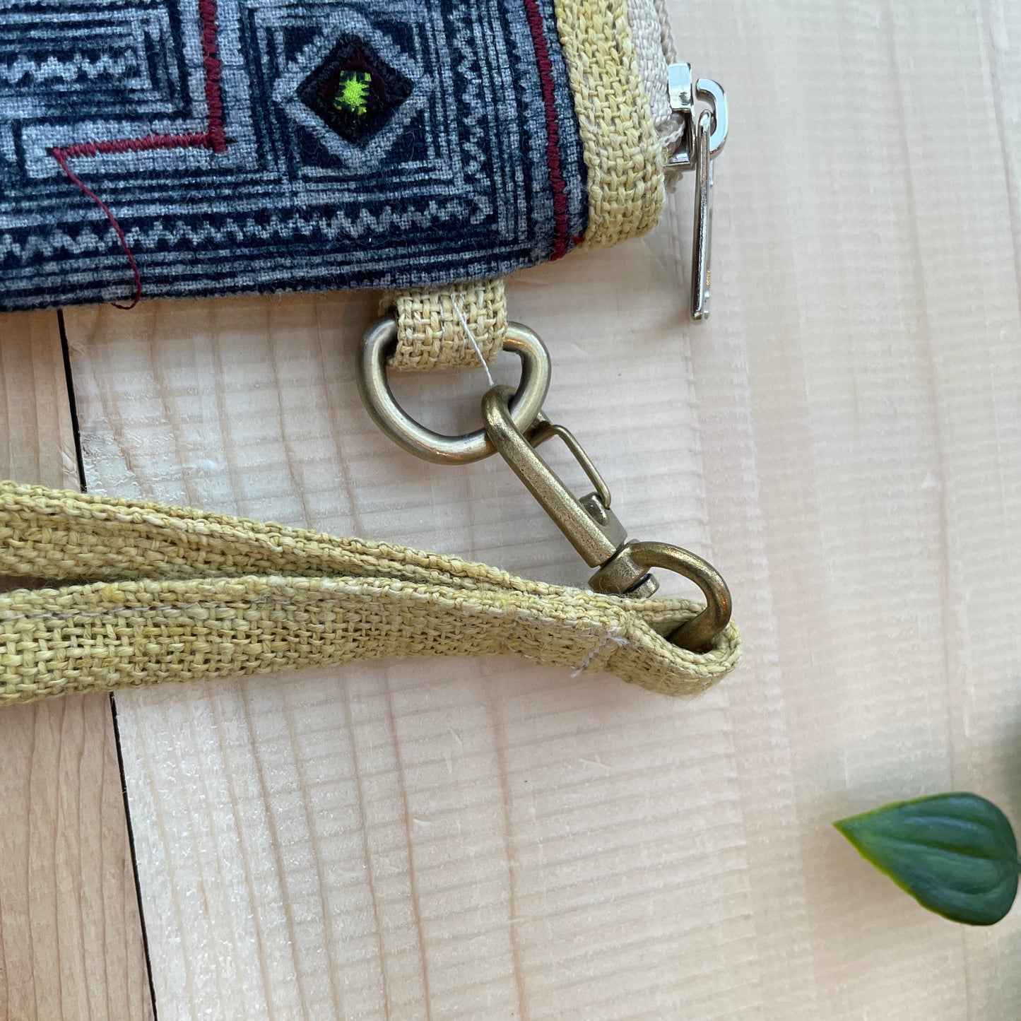 Maze Indigo – H’mong Handmade Hemp Pouch Bag