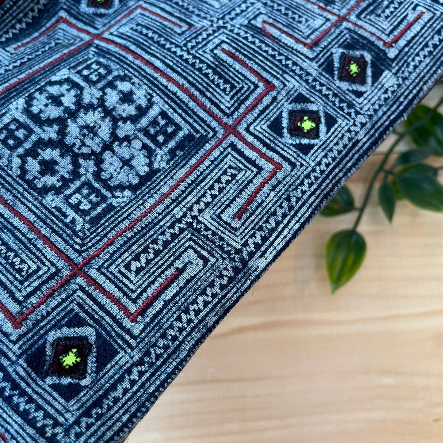 Maze Indigo – H’mong Handmade Hemp Pouch Bag