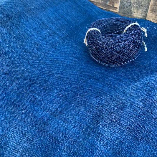 Handwoven Natural Indigo Hemp – Our Signature Fabric