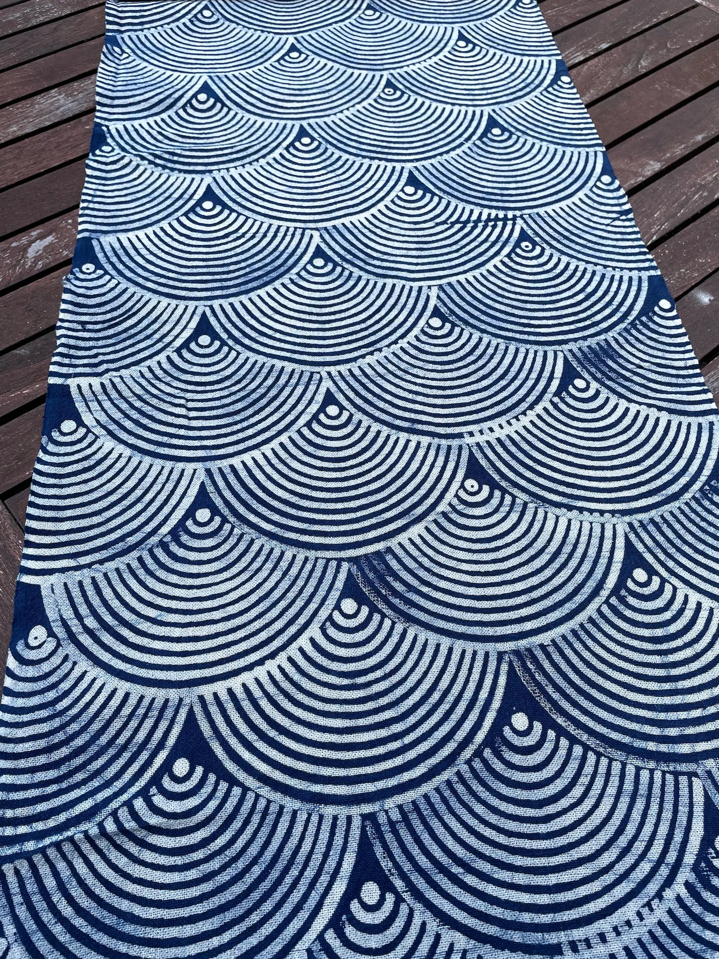Block print batik, Japanese wave pattern
