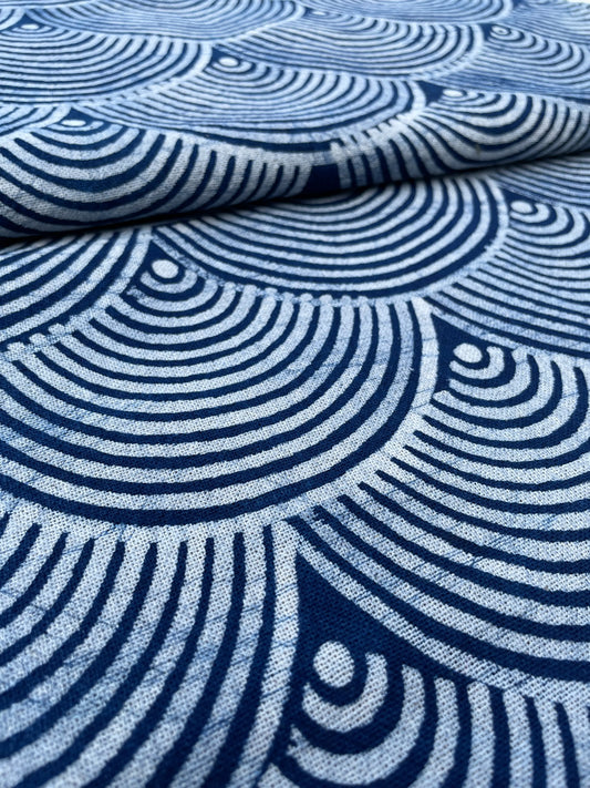 Block print batik, Japanese wave pattern