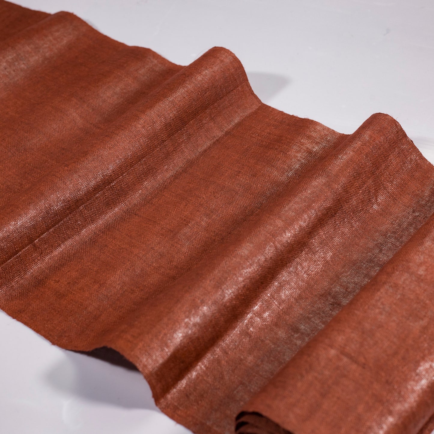 Raw hemp fabric, natural color in BURNT BAGEL BROWN