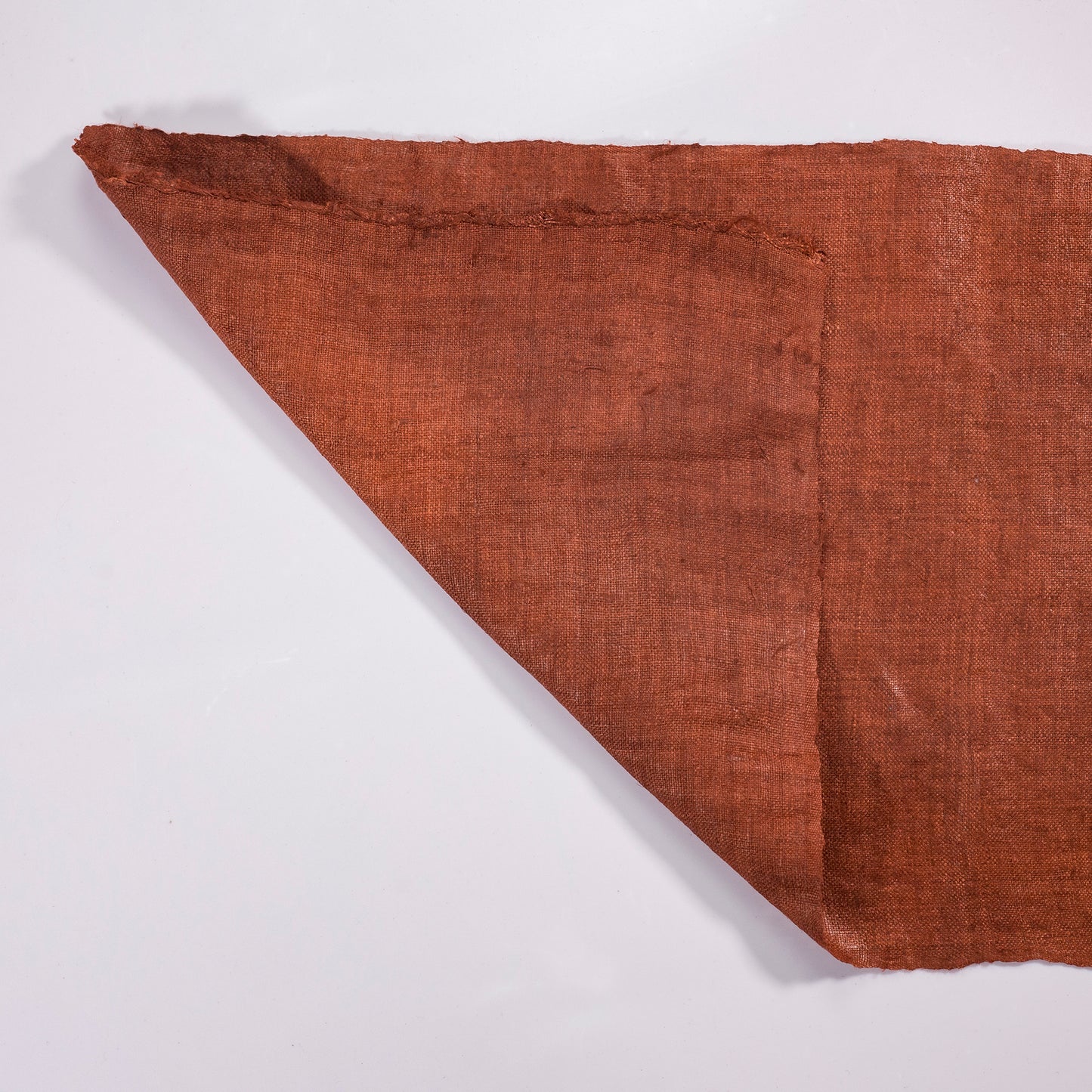 Raw hemp fabric, natural color in BURNT BAGEL BROWN