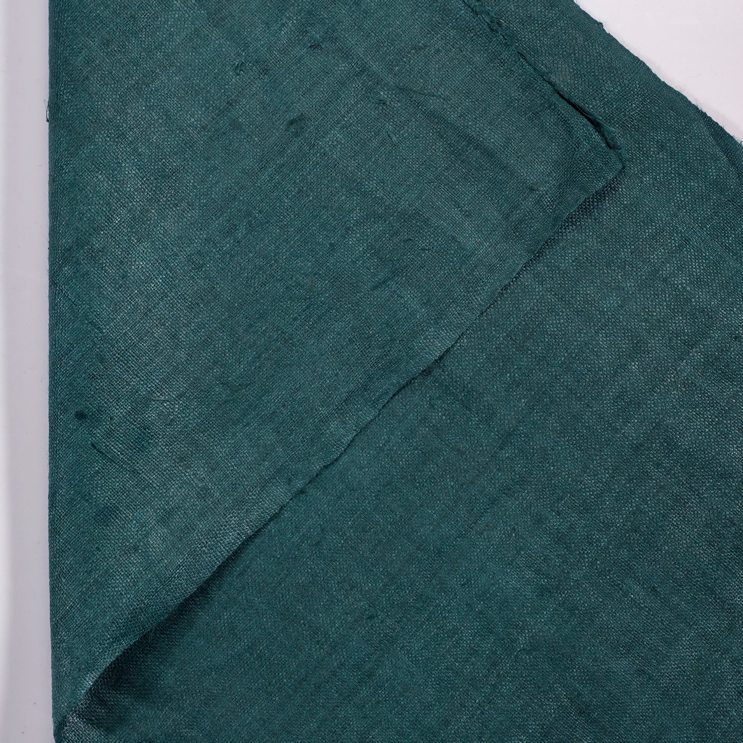 Raw hemp fabric, natural color in dark green