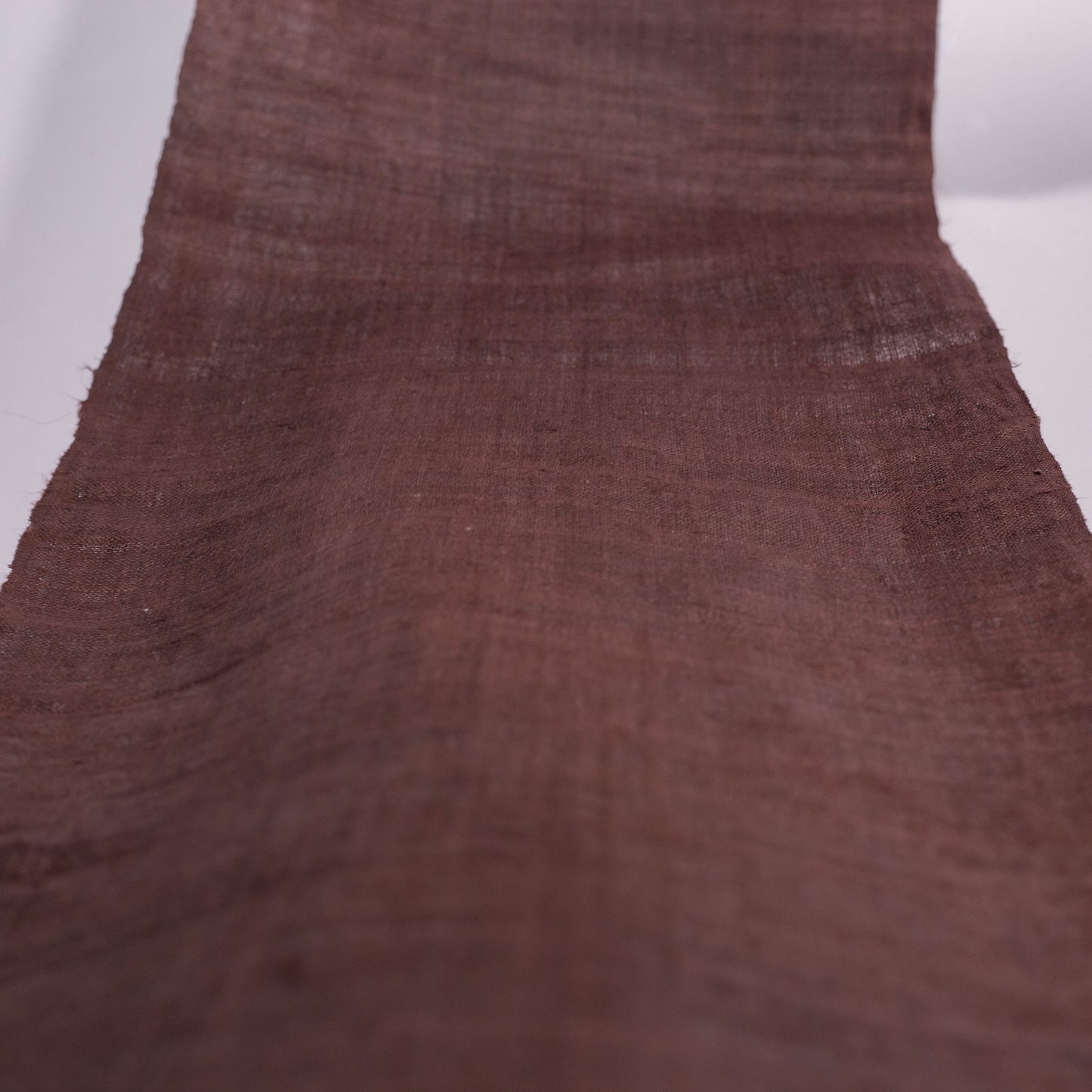 Raw hemp fabric, natural color in DIVINE WINE BROWN