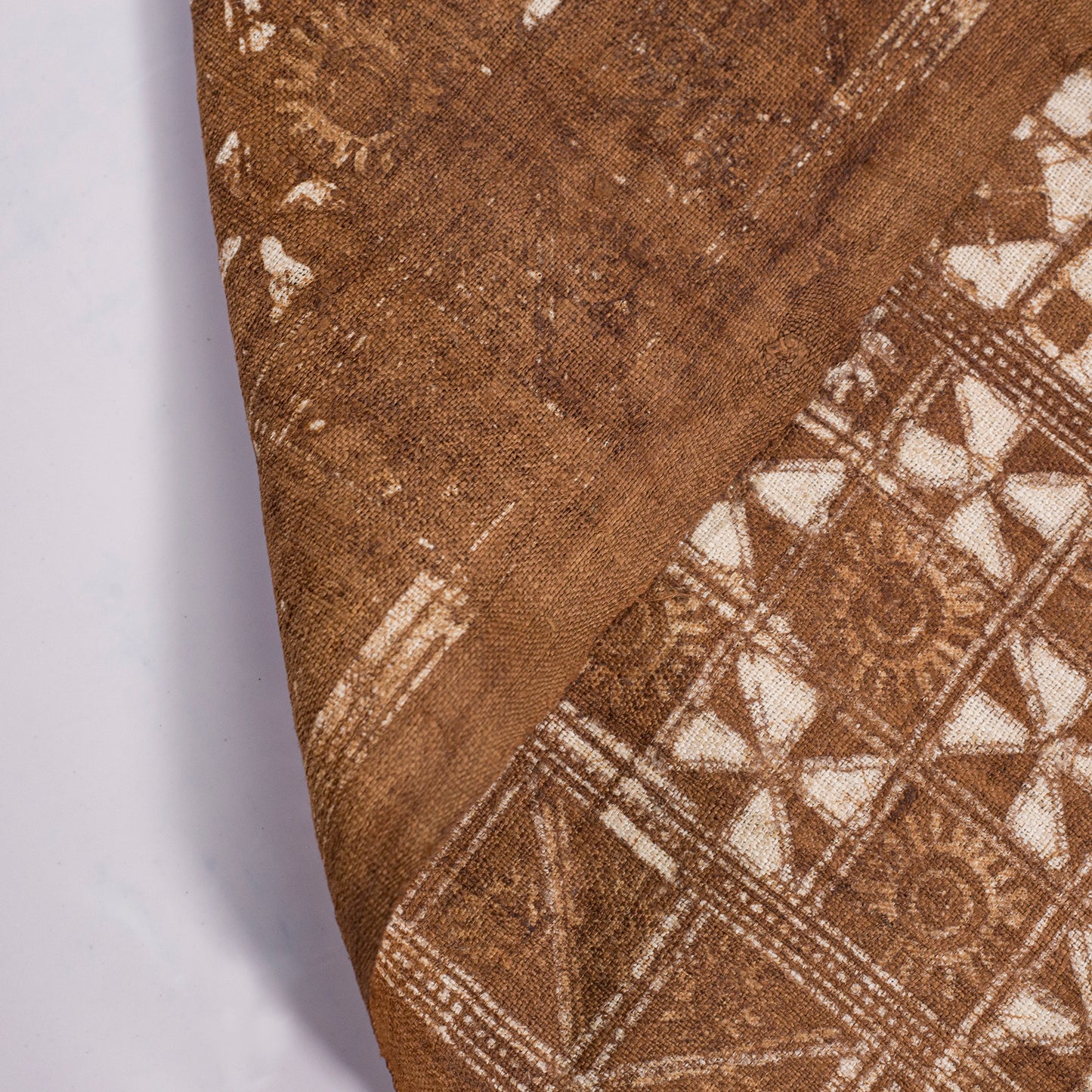Brown Floral Batik – H’mong Handwoven Hemp Fabric
