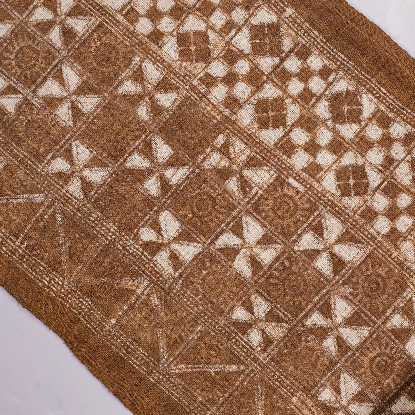 Brown Floral Batik – H’mong Handwoven Hemp Fabric