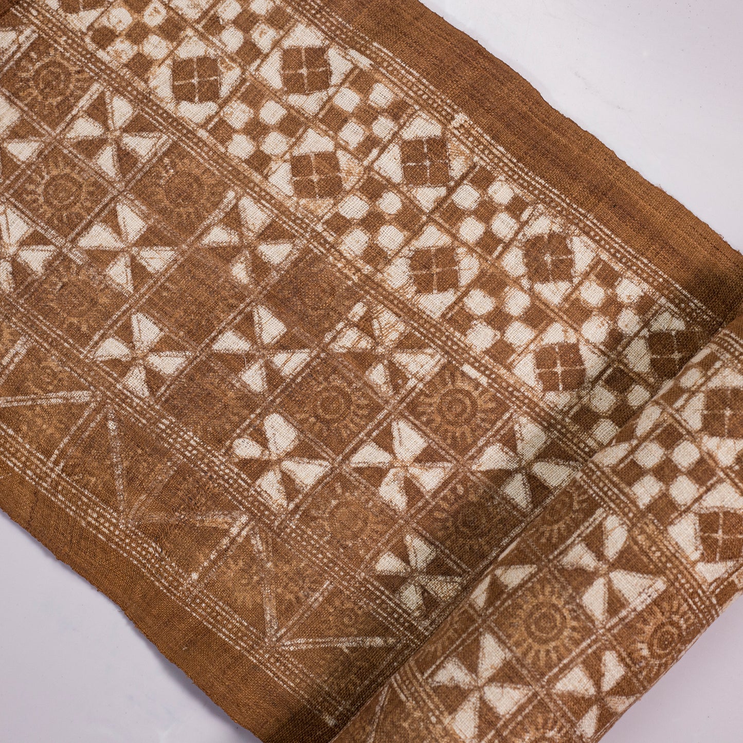 Brown Floral Batik – H’mong Handwoven Hemp Fabric