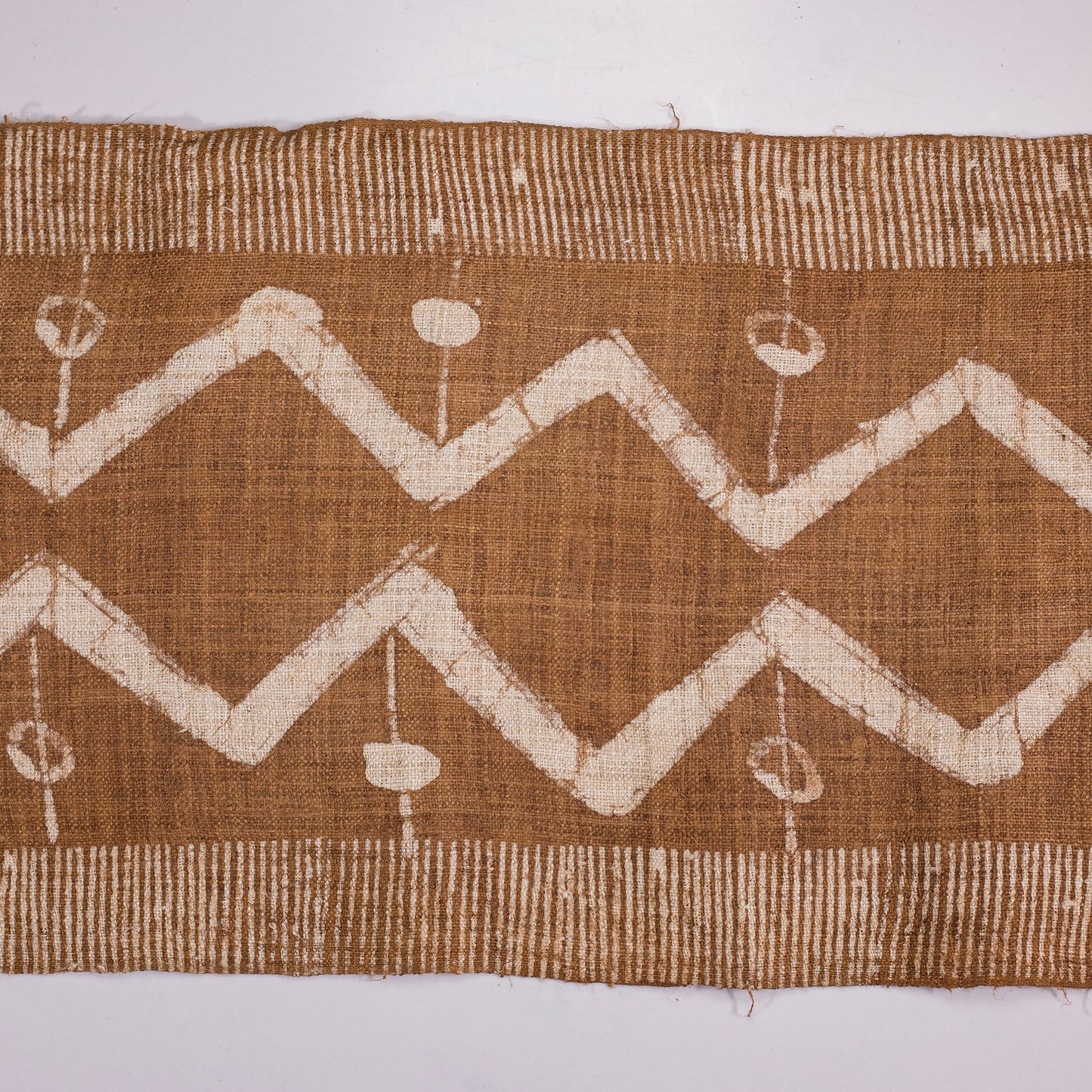 Handwoven hemp fabric, BROWN dyeing yam, H'mong rhombus pattern
