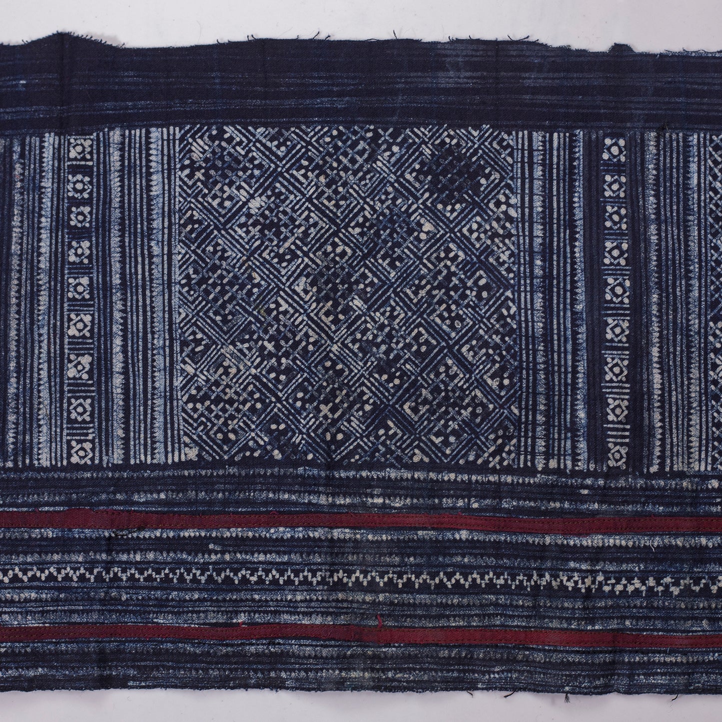 Geometric Indigo H’mong – Vintage Hemp Textile