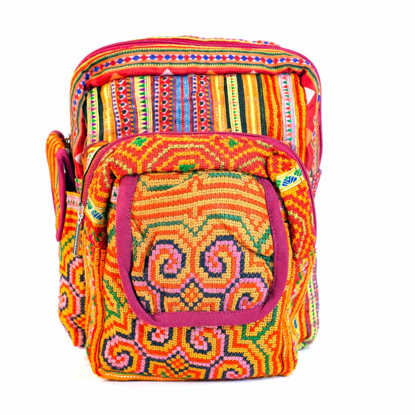 Red Starburst H’Mong – Boho Hemp Sling Bag