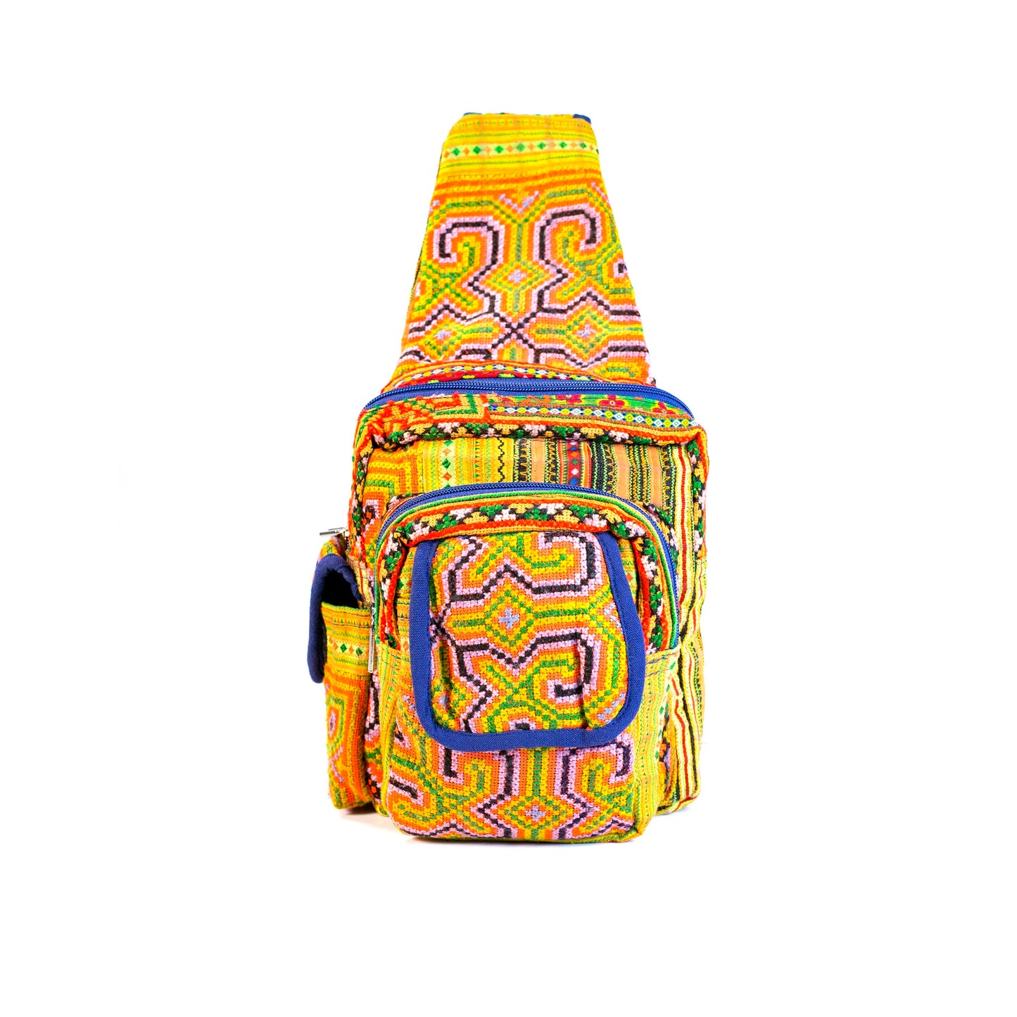 Yellow Diamond H’mong – Handwoven Hemp Sling Bag