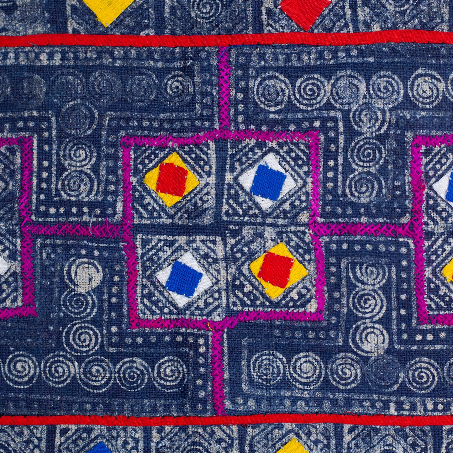 Colorful Diamond H’mong – Indigo Hemp Textile