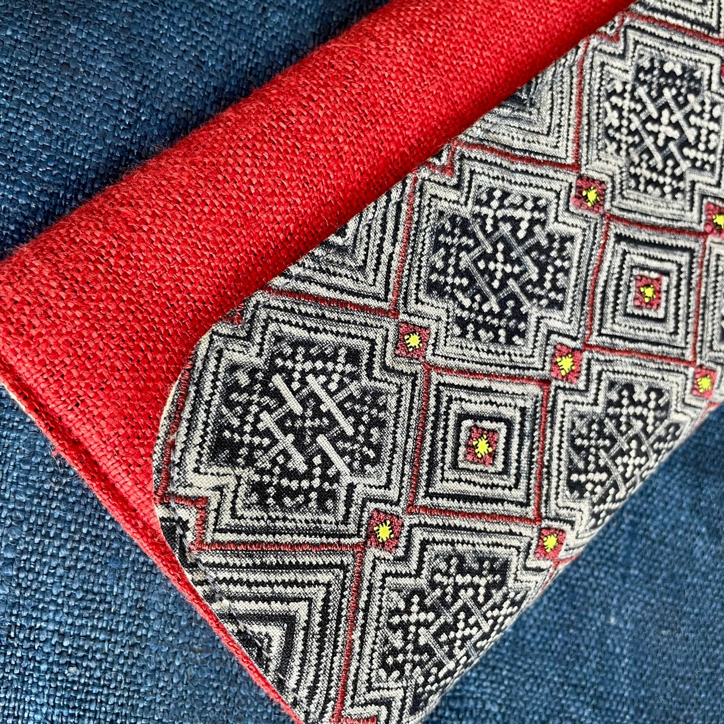 Patterned H’mong – Handwoven Red Hemp Long Purse