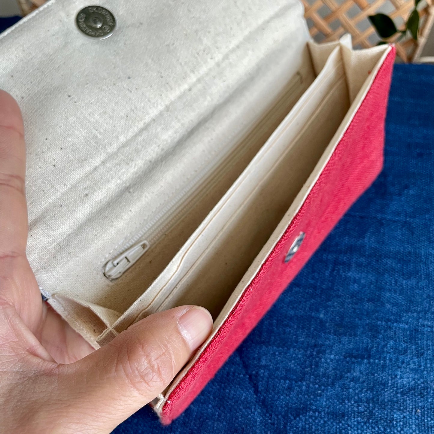 Patterned H’mong – Handwoven Red Hemp Long Purse
