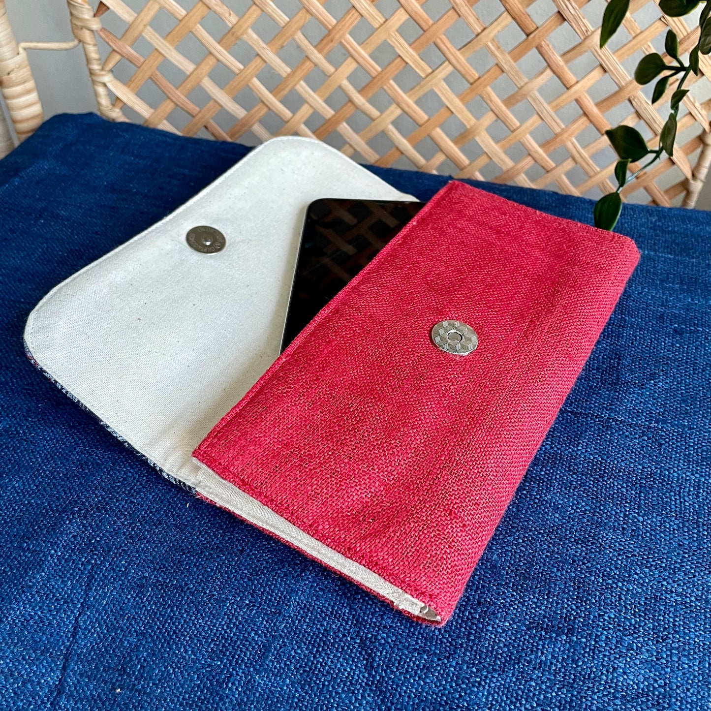 Patterned H’mong – Handwoven Red Hemp Long Purse