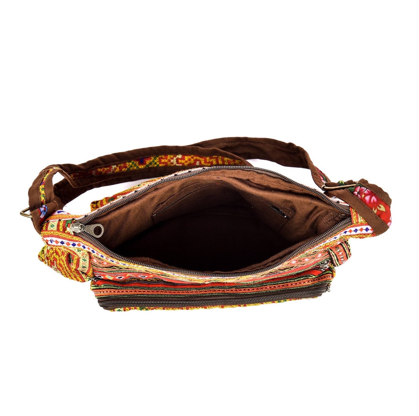 Orange Geo H’mong – Handwoven Hemp Crossbody Bag