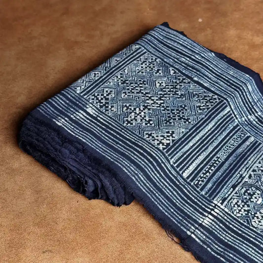 Authentic H'mong batik on cotton - recycled fabric