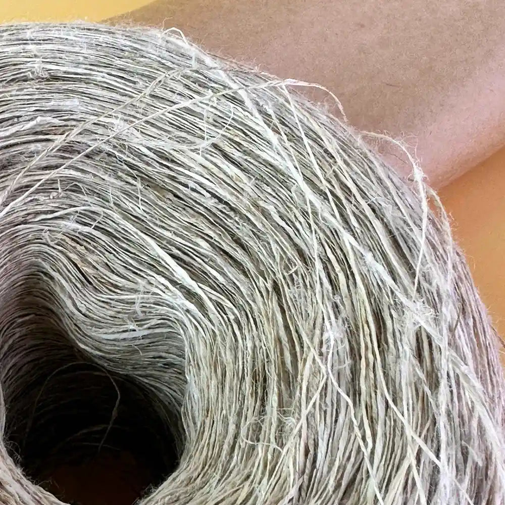 Natural, handmade hemp yarn