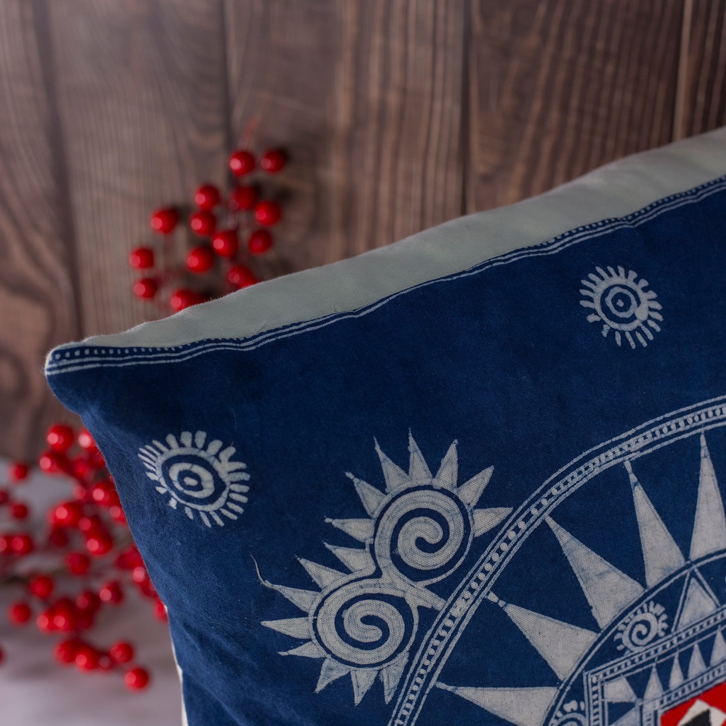 Sun Wheel H’mong – Artisan Hemp Cushion Cover