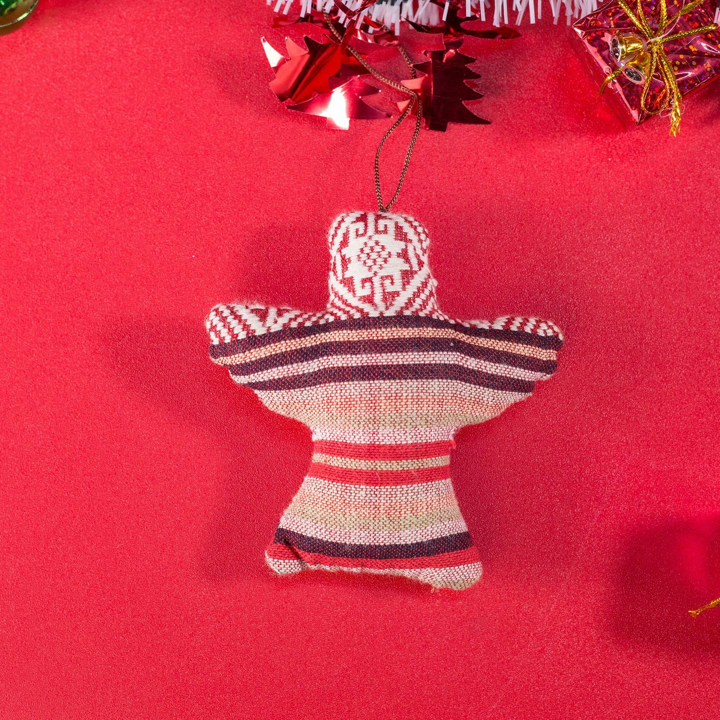 Christmas Tree decor- Hand-woven embroidery