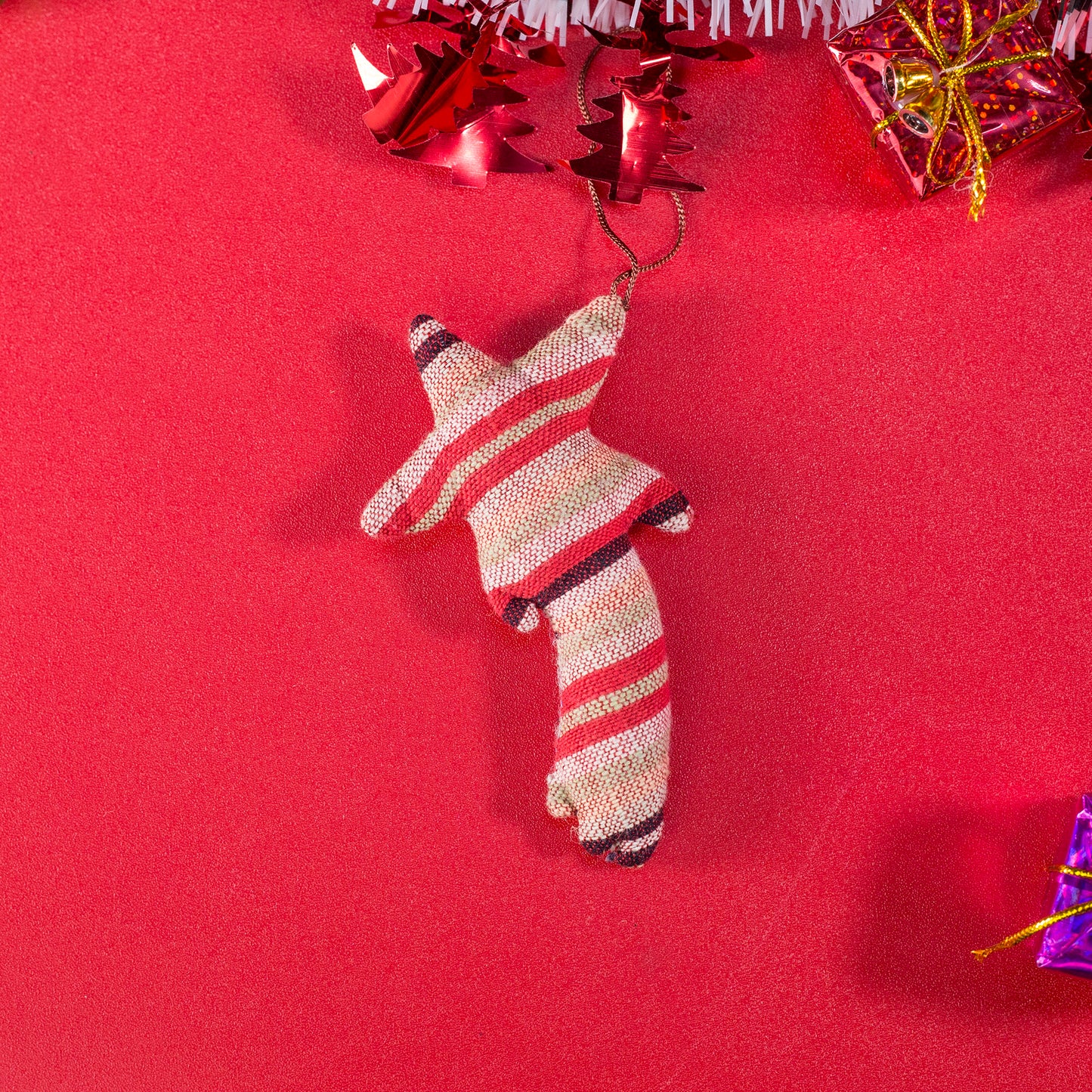 Christmas Tree decor- Hand-woven embroidery