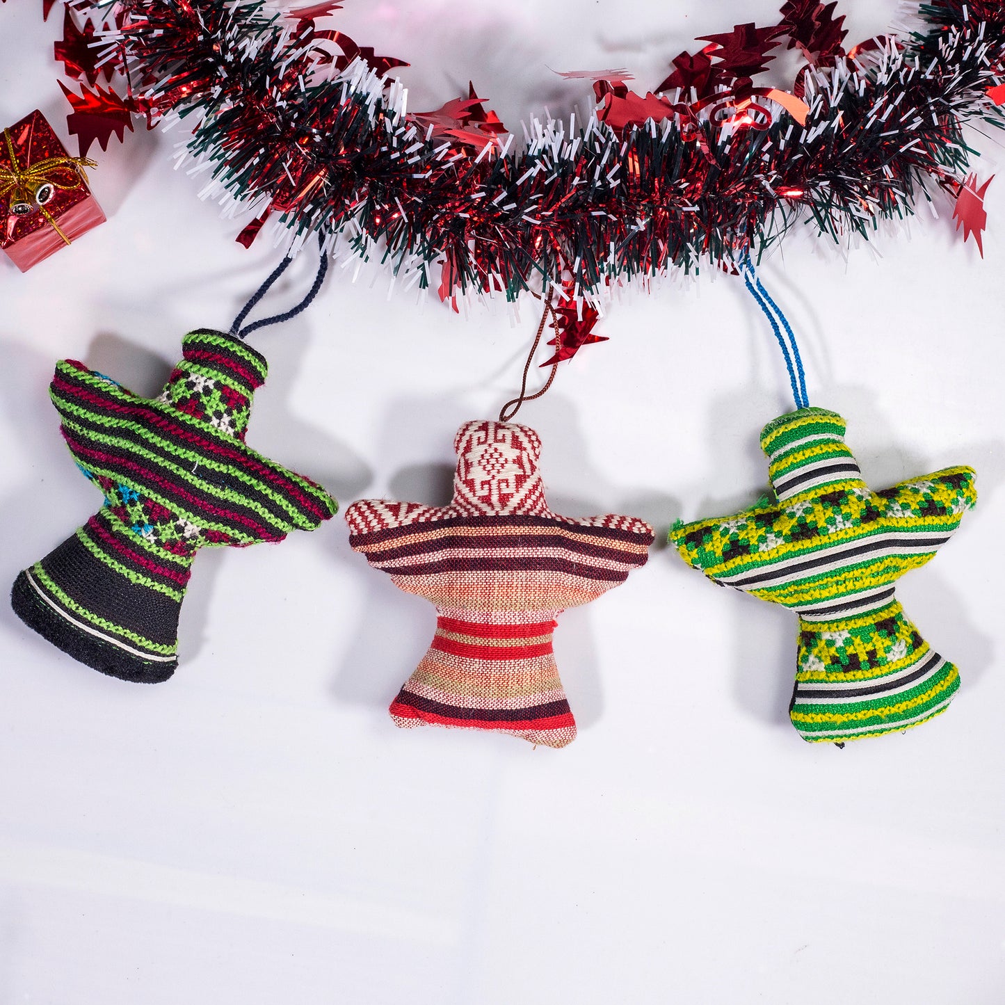 Christmas Tree decor- Hand-woven embroidery