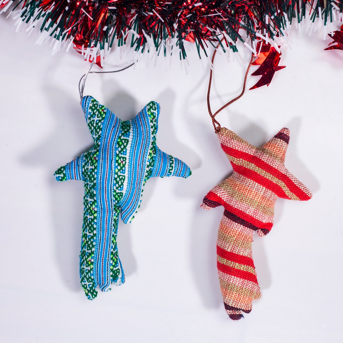 Christmas Tree decor- Hand-woven embroidery