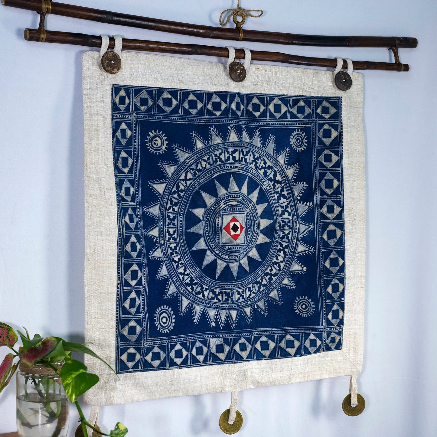Radiant Sun – H’mong Hemp Wall Tapestry