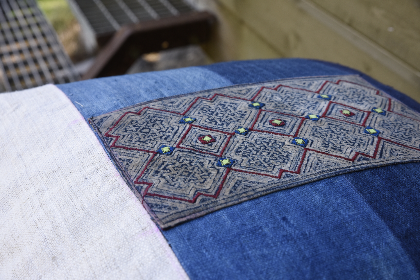 Patchwork Indigo H'mong – Hemp Cushion Cover