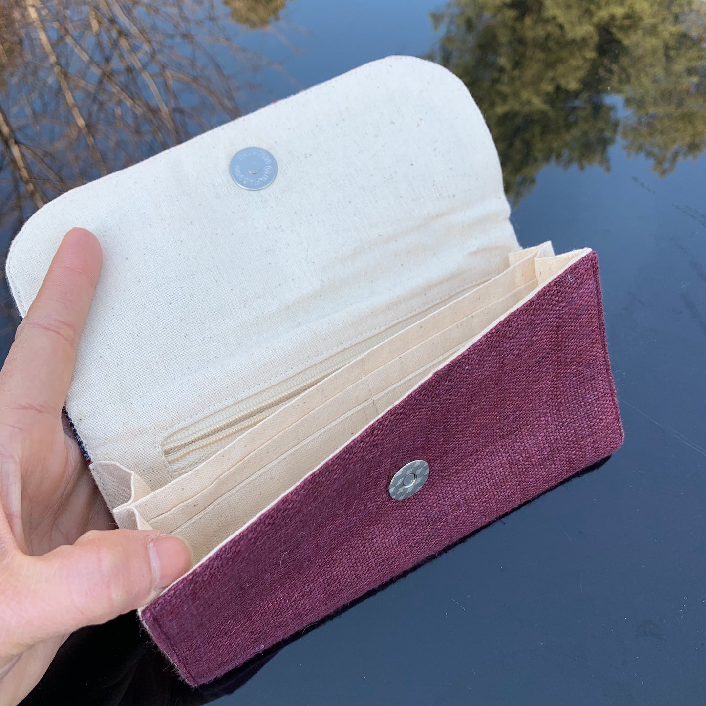 Indigo Geometric H’mong – Vintage Hemp Long Purse