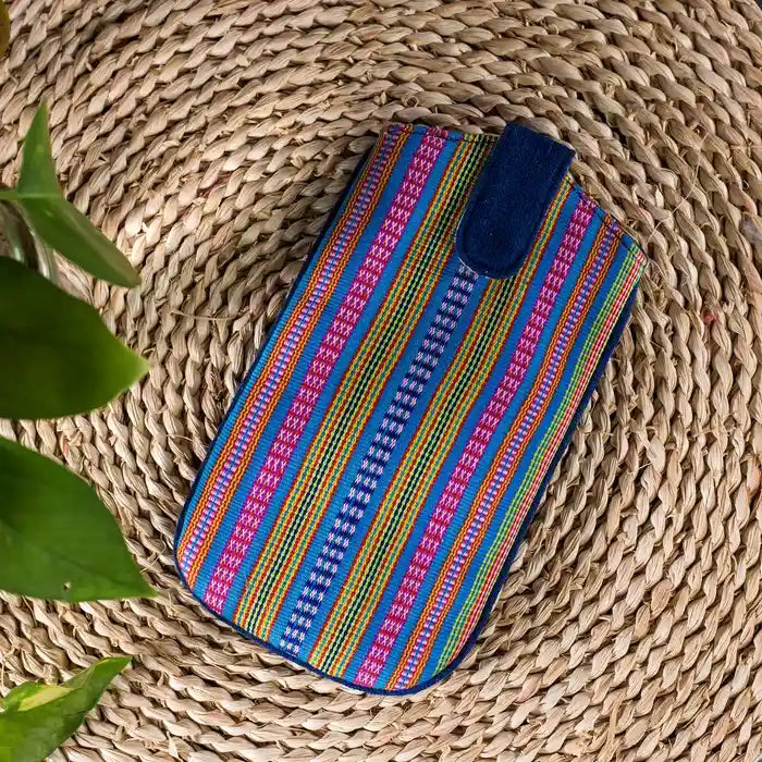 Vindigo multicolor striped handwoven phone case front
