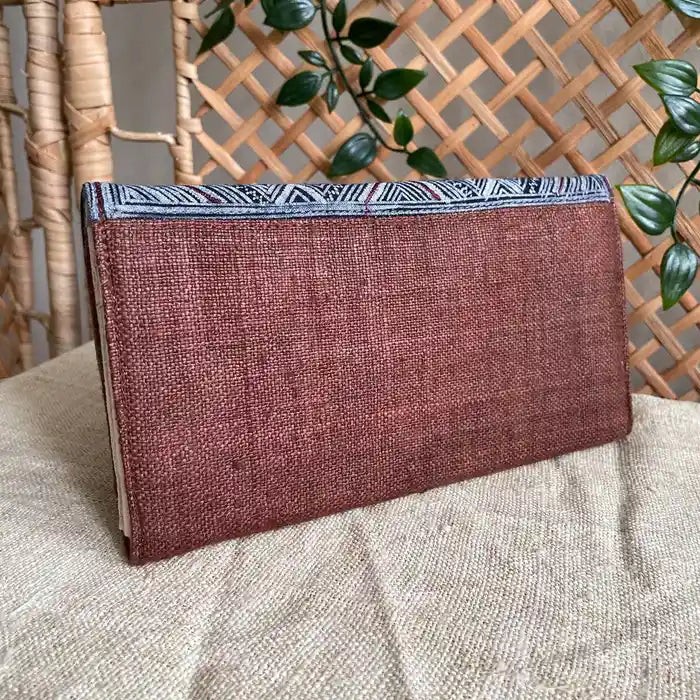 Vindigo long purse rust brown hemp ethnic back view