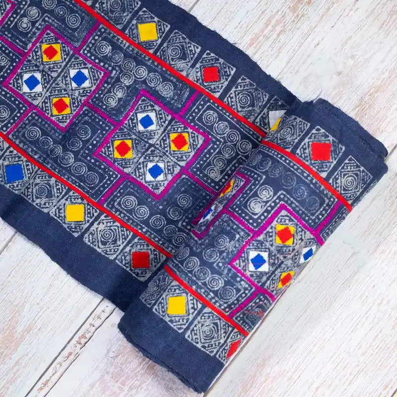 Vindigo indigo fabric roll folded diagonal view