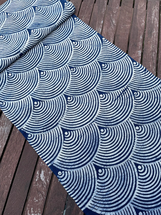 Block print batik, Japanese wave pattern