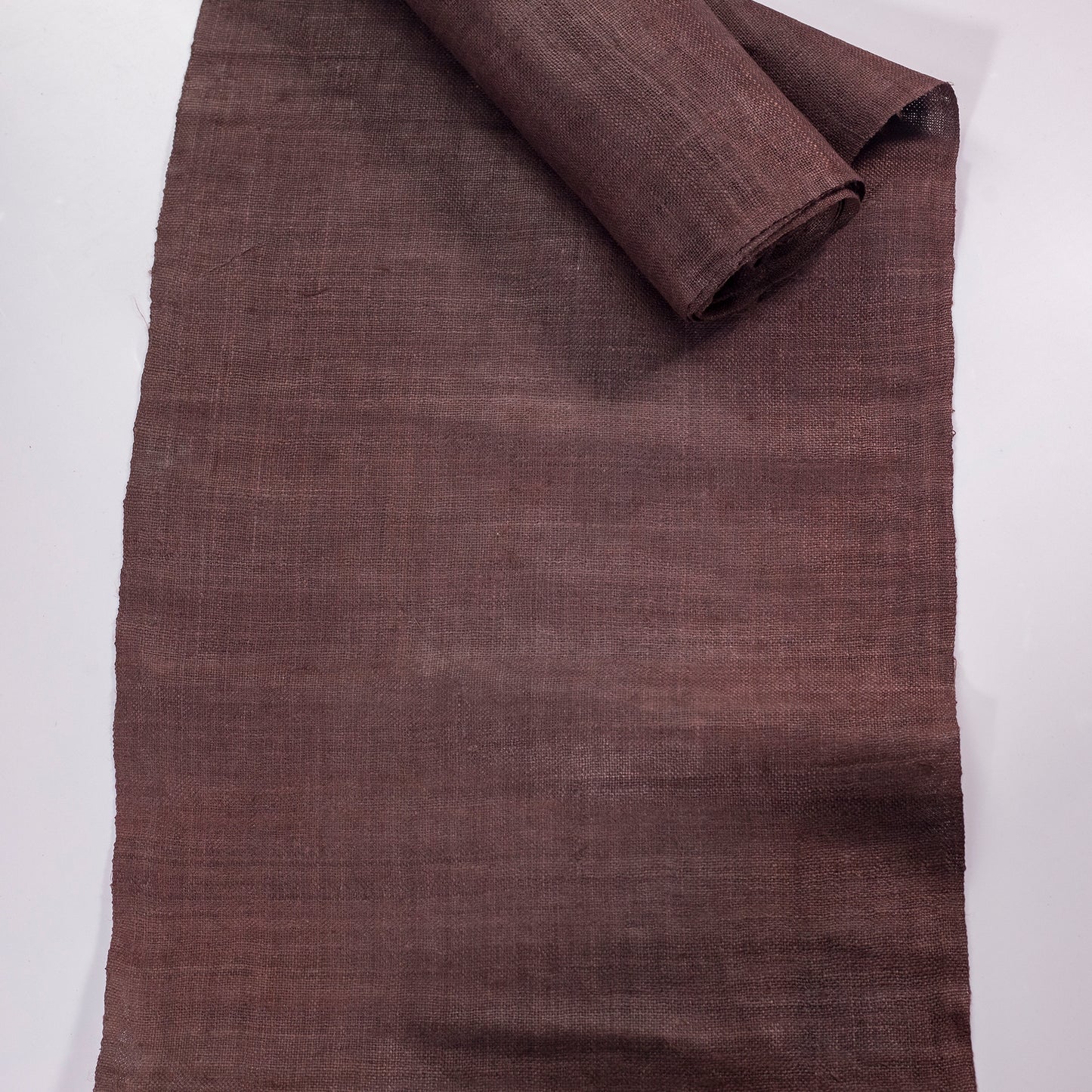 Raw hemp fabric, natural color in DIVINE WINE BROWN