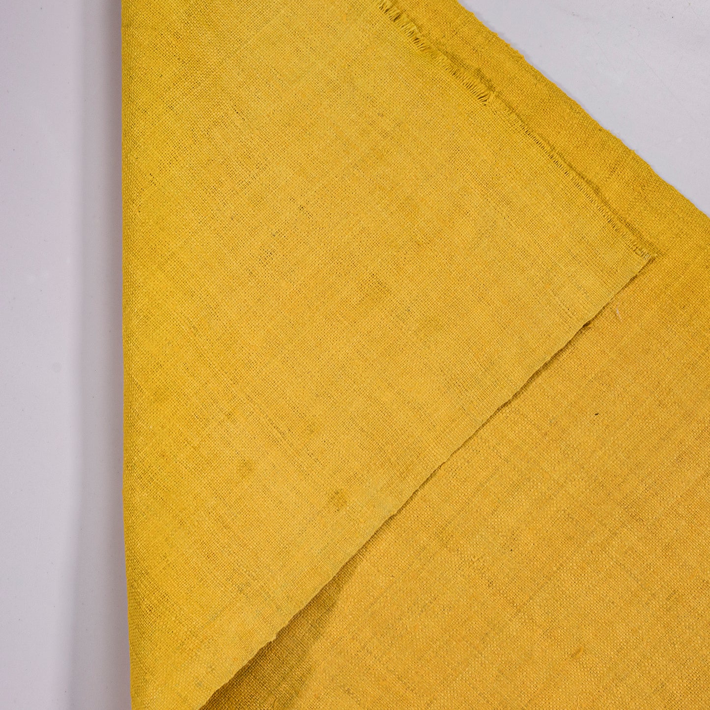 Raw hemp fabric, natural color in YELLOW