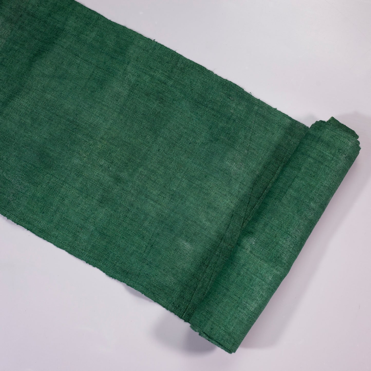 Raw hemp fabric, natural color in MYRTLE GREEN