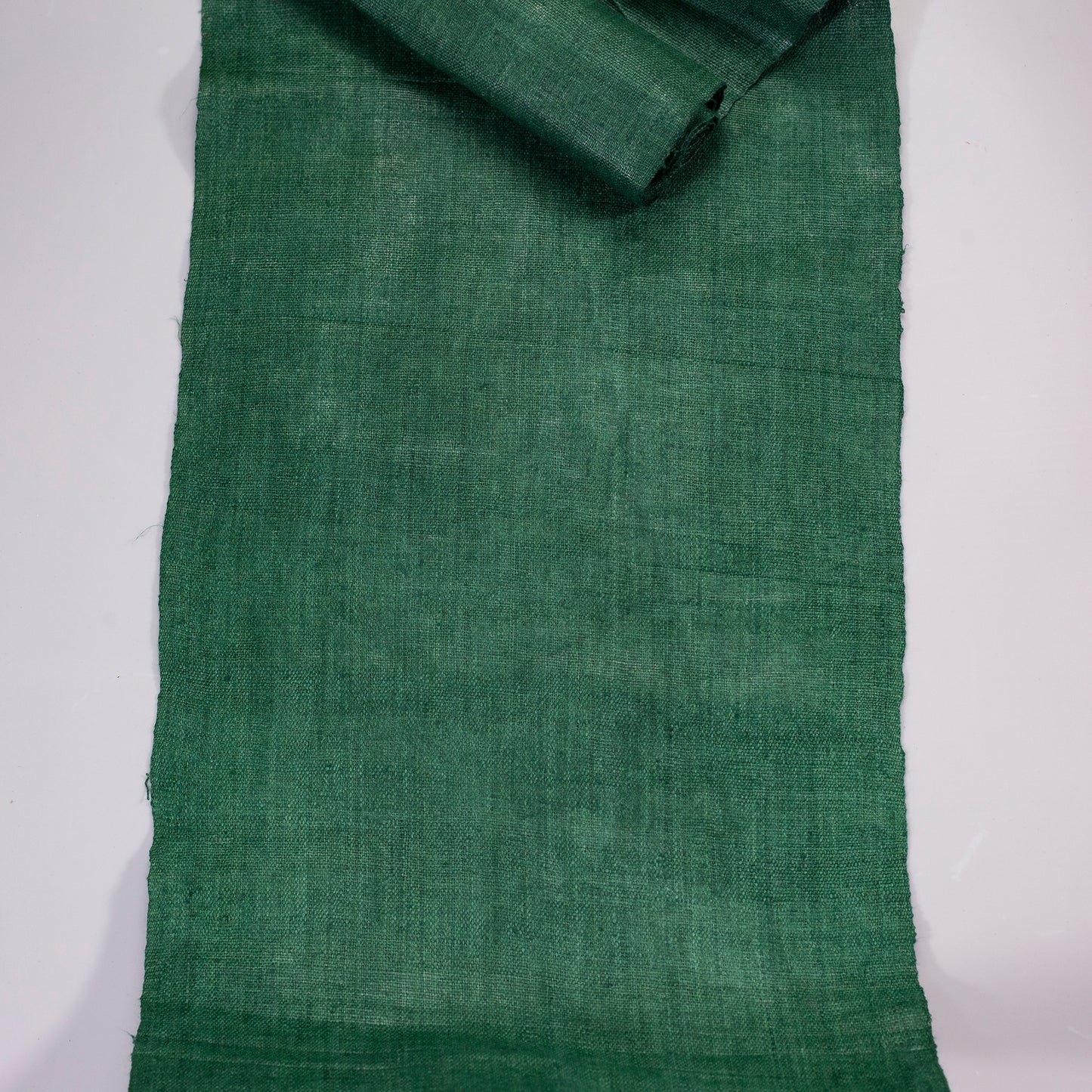 Raw hemp fabric, natural color in MYRTLE GREEN