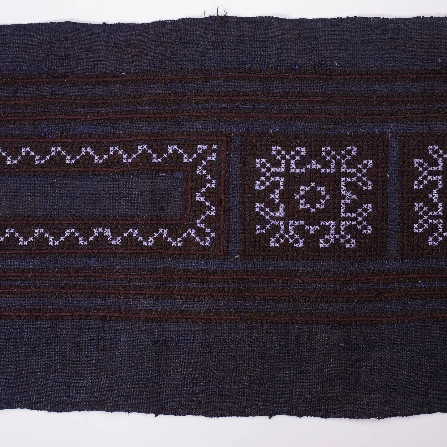 Vintage cross-stitch embroidery roll, square patterns