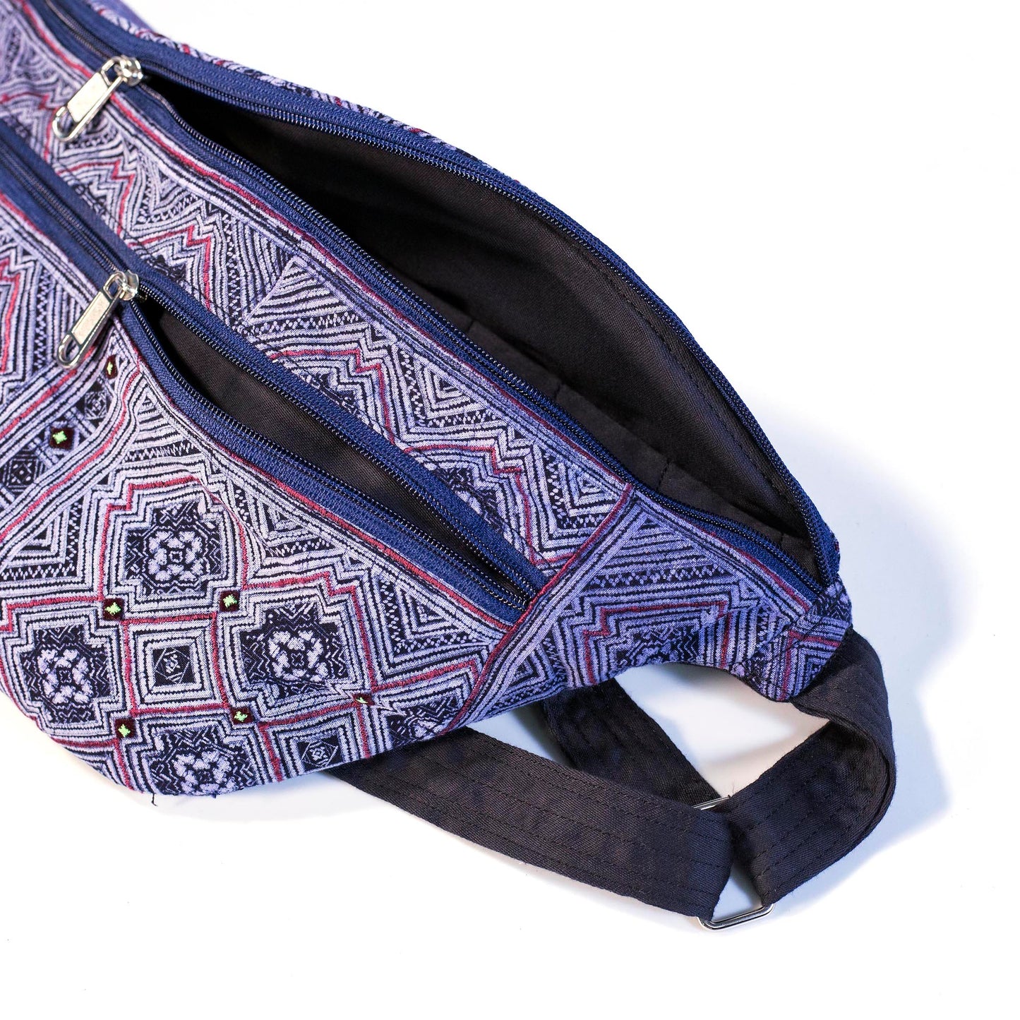 Sling bag, batik fabric, H'mong tribal pattern 1