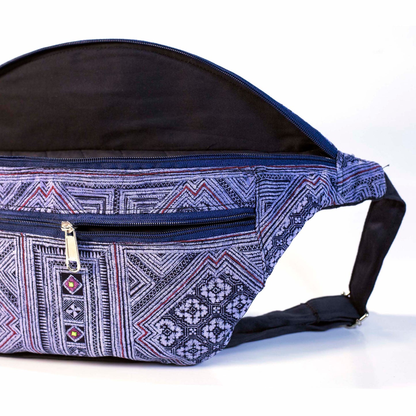 Sling bag, batik fabric, H'mong tribal pattern 2