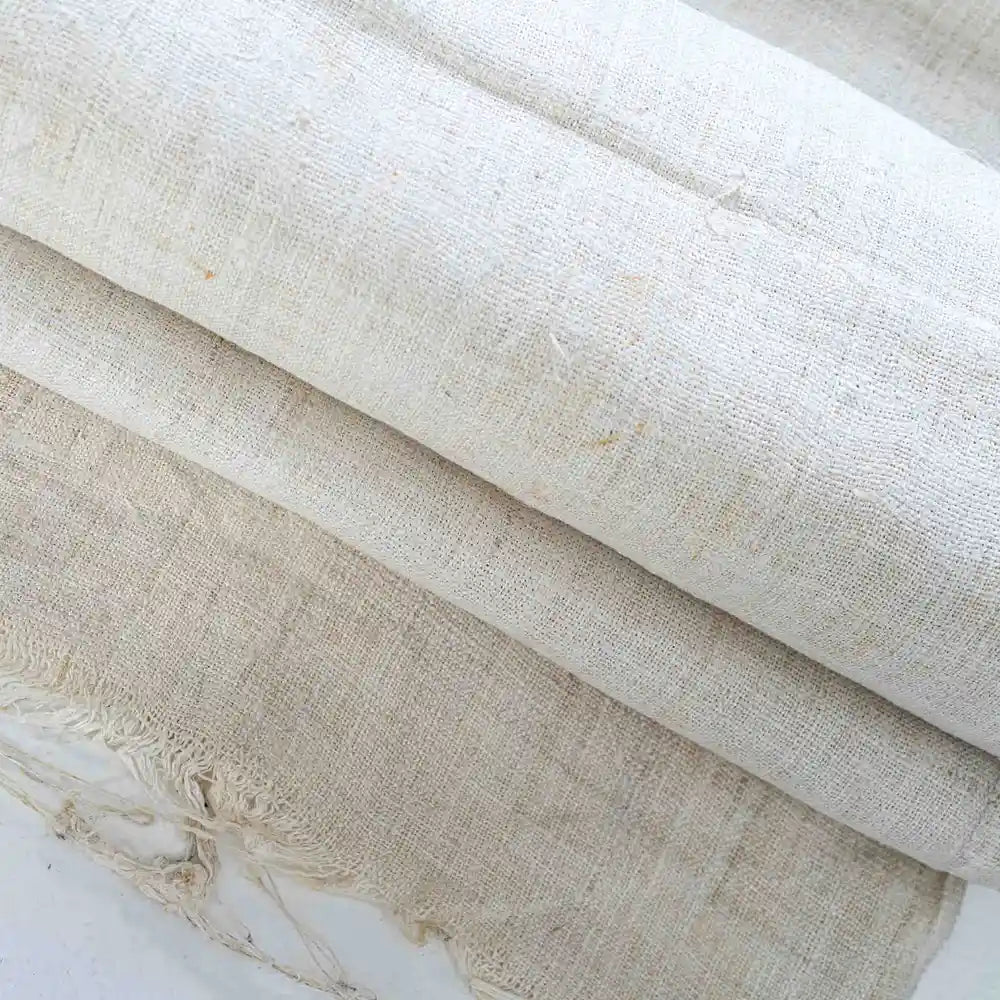Handwoven Raw Hemp – Beige - Our Signature Fabric