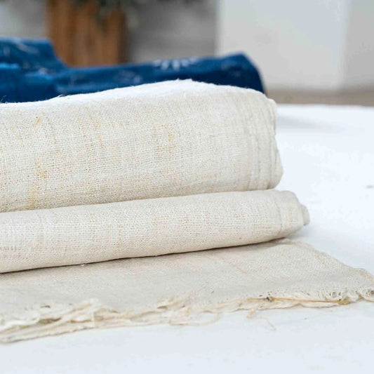 Handwoven Raw Hemp – Beige - Our Signature Fabric