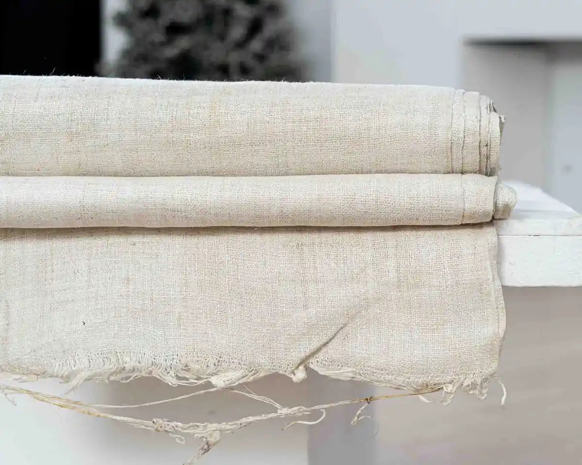 Handwoven Raw Hemp – Beige - Our Signature Fabric
